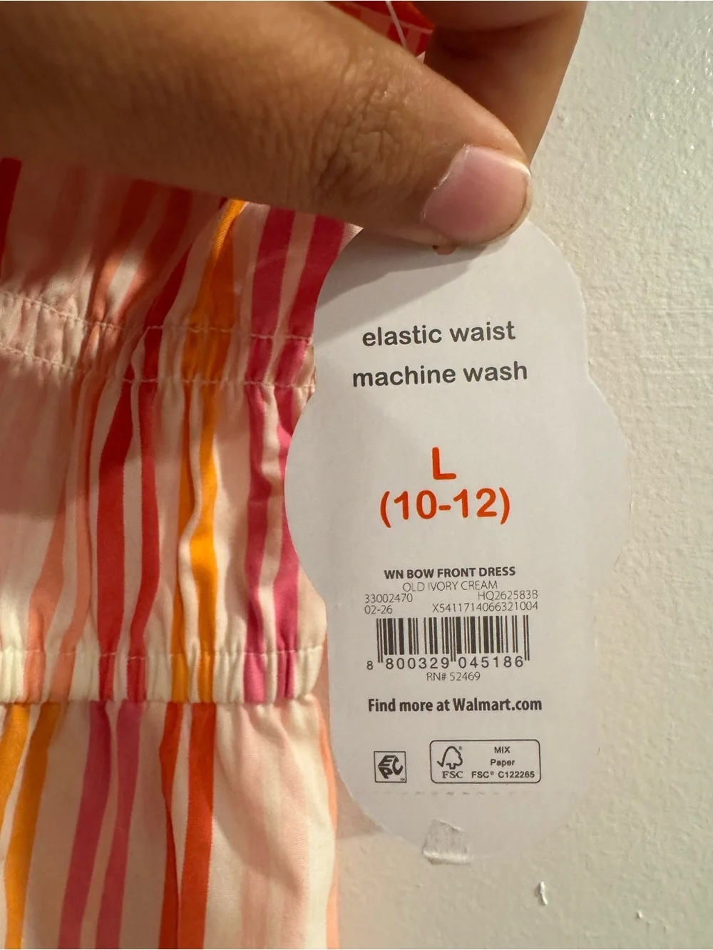 Wonder Nation Pink Orange Yellow Striped Sundress Women's Large Summer